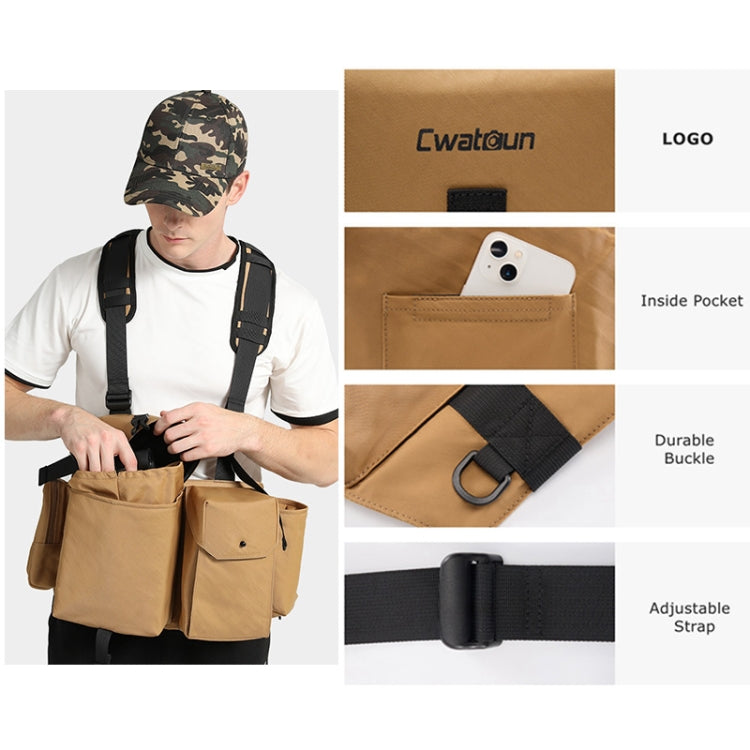 Cwatcun D104 Camera Waist Pack Vest Bag, Size:75 x 10.5 x 27.5cm(Earth) - free shipping - PMC TechLife - Order now!