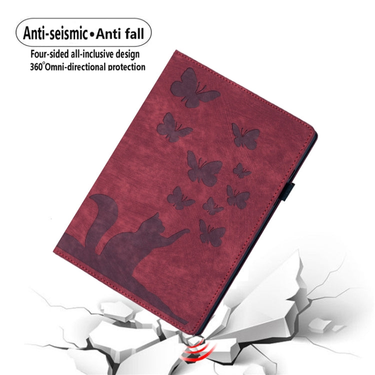 For iPad Pro 13 2024 Butterfly Cat Embossing Leather Tablet Case(Red) - iPad Pro 13 2024 Cases by PMC TechLife | Online Shopping South Africa | PMC TechLife | Buy Now Pay Later Mobicred