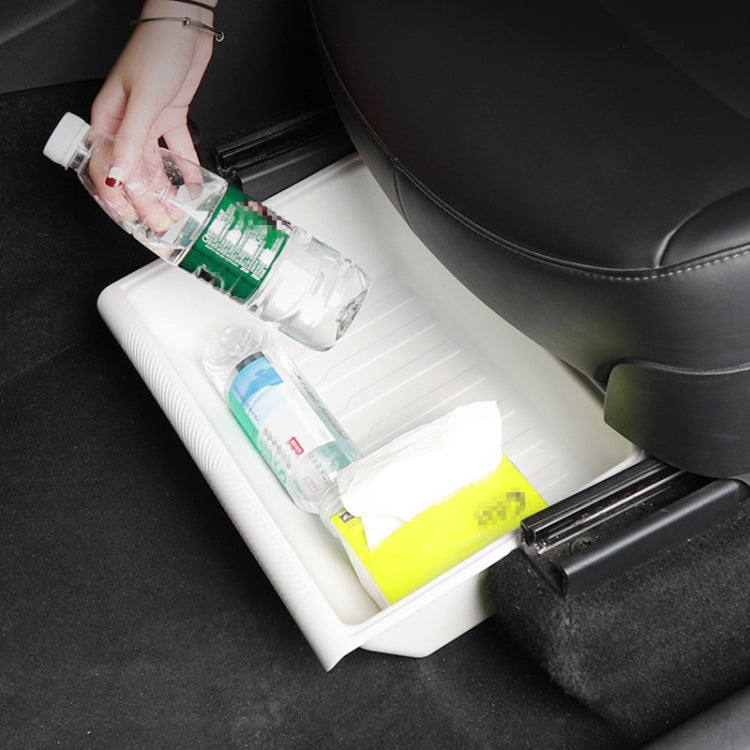 For Tesla Model Y 2021-2023 TPE Storage Organizer Under Car Seat, Style:without Cover(White) - Stowing Tidying by PMC TechLife | Online Shopping South Africa | PMC TechLife | Buy Now Pay Later Mobicred