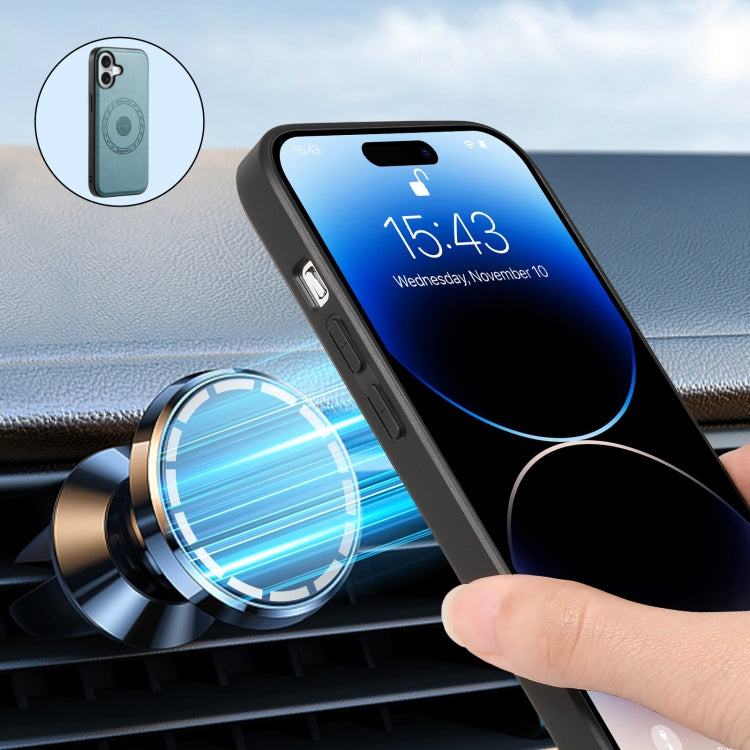 For iPhone 16 Plus Denior Cowhide Texture Leather MagSafe Phone Case(Blue) - free shipping - PMC TechLife - Order now!