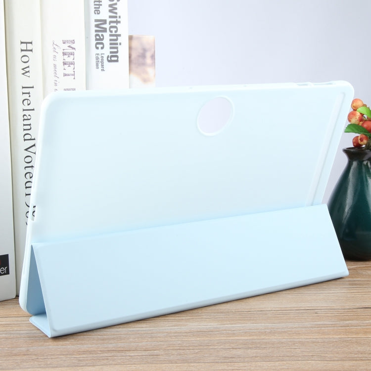 For Honor Pad 9 Tri-fold Silicone Leather Tablet Case(Ice Blue) - Honor by PMC TechLife | Online Shopping South Africa | PMC TechLife