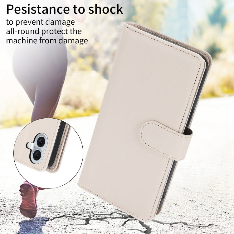 For iPhone 16 Multi-Card Wallet RFID Leather Phone Case(Apricot) - iPhone 16 Cases by PMC TechLife | Online Shopping South Africa | PMC TechLife | Buy Now Pay Later Mobicred