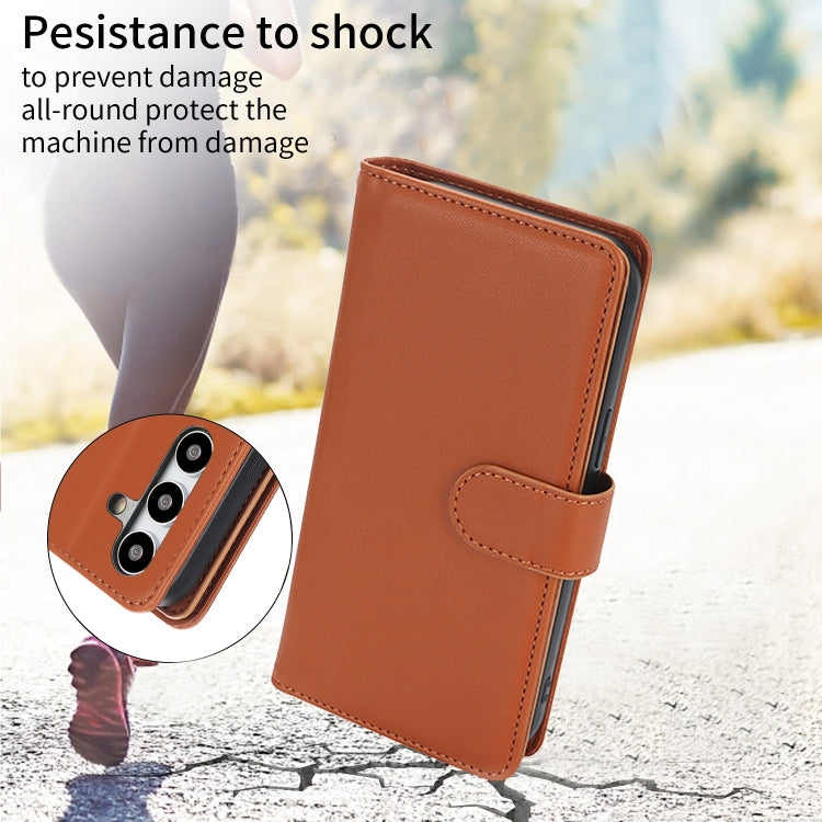 For Samsung Galaxy S24 / S25 5G Multi-Card Wallet RFID Leather Phone Case(Brown) - Galaxy S24 5G Cases by PMC TechLife | Online Shopping South Africa | PMC TechLife | Buy Now Pay Later Mobicred
