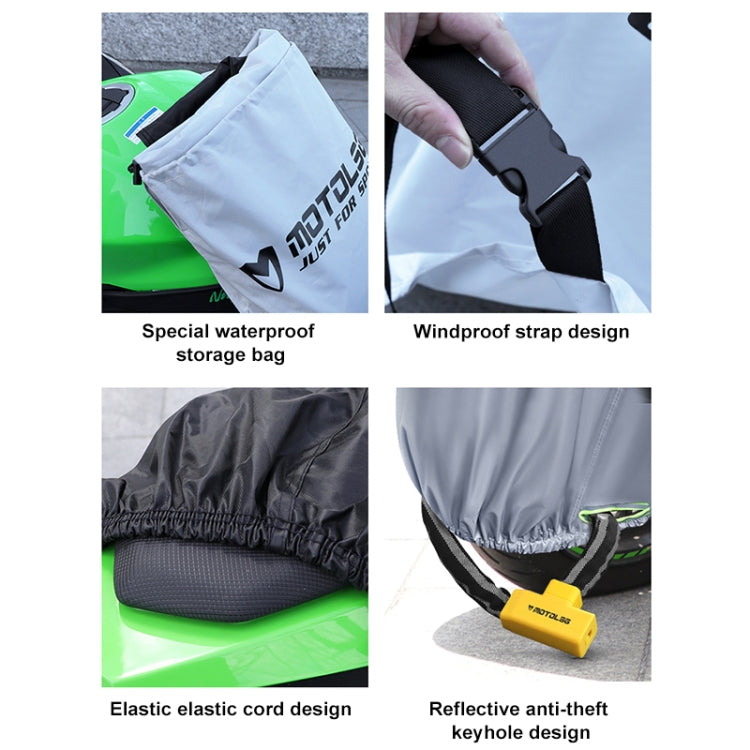 MOTOLSG Motorcycle Waterproof Sunproof Dustproof Thickening Cover, Size:XXXL(Silver Black) - free shipping - PMC TechLife - Order now!