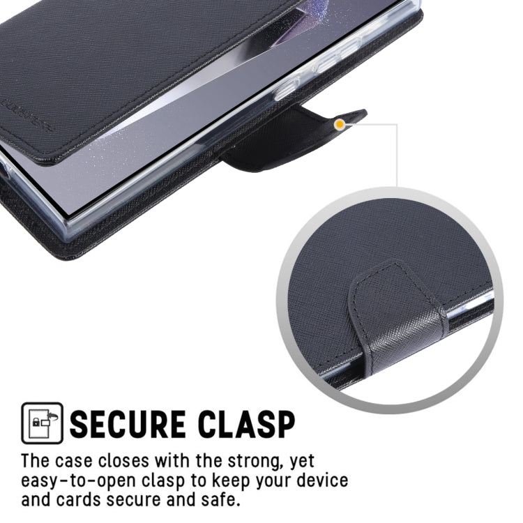 For Samsung Galaxy S24 Ultra 5G GOOSPERY FANCY DIARY Cross Texture Leather Phone Case(Black) - free shipping - PMC Jewellery - Order now!