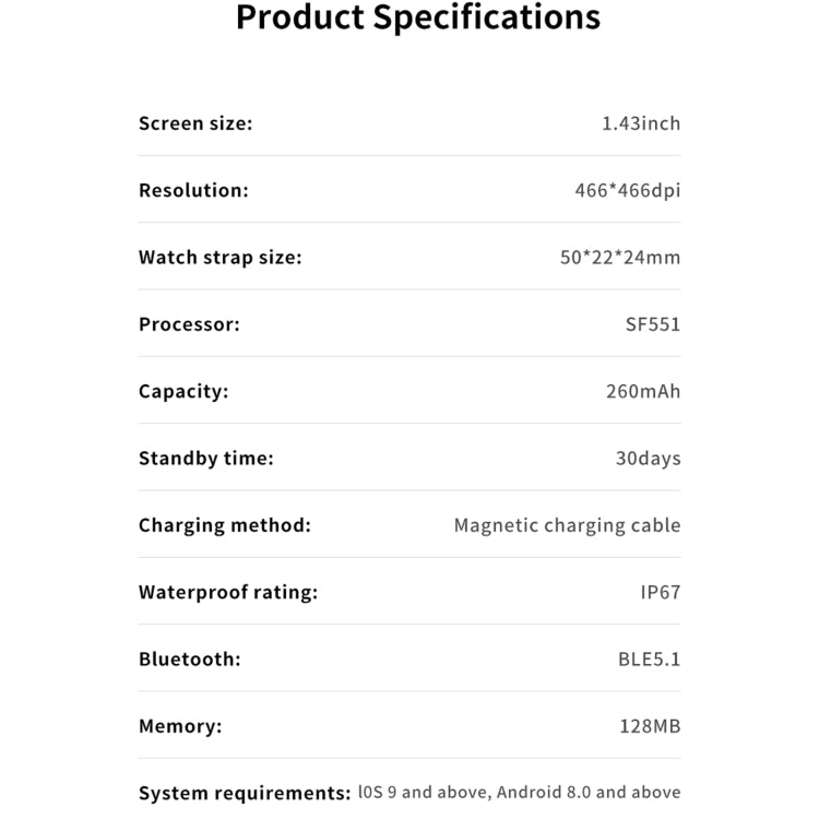 J45 1.43 inch BT5.1 Smart Sport Watch, Support Sleep / Heart Rate / Blood Oxygen / Blood Pressure Health Monitor(Green) - Smart Watches by PMC TechLife | Online Shopping South Africa | PMC TechLife