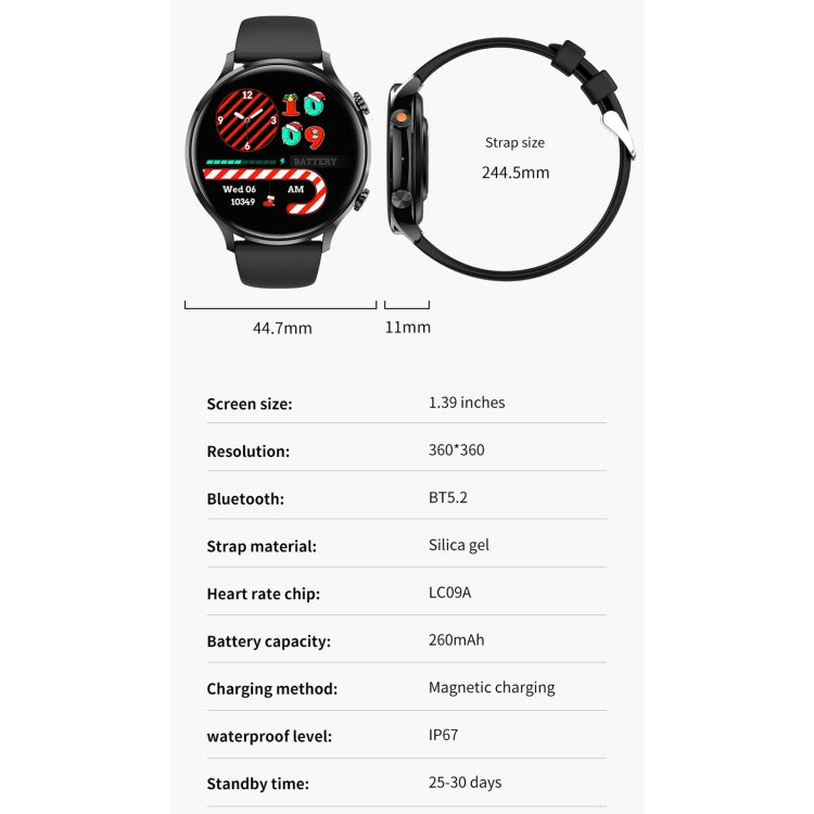 QS40 1.39 inch BT5.2 Smart Sport Watch, Support Bluetooth Call / Sleep / Blood Oxygen / Temperature / Heart Rate / Blood Pressure Health Monitor(Grey) - free shipping - PMC TechLife - Order now!