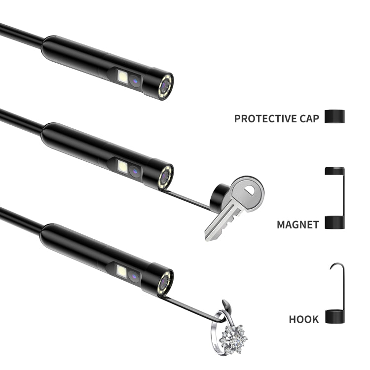 AN112 8mm Double Lenses HD Industry Endoscope Type-C + Micro USB + 8 Pin Connection, Length:5m Hard Tube - by PMC TechLife | Online Shopping South Africa | PMC TechLife | Buy Now Pay Later Mobicred
