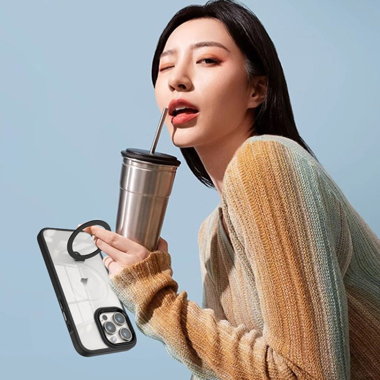 For iPhone 15 Pro Max Shield Armor MagSafe Holder Phone Case(Deep Purple) - iPhone 15 Pro Max Cases by PMC TechLife | Online Shopping South Africa | PMC TechLife