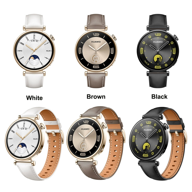 For Huawei Watch GT 4 18mm Genuine Leather Watch Band(White) - Watch Bands by PMC TechLife | Online Shopping South Africa | PMC TechLife | Buy Now Pay Later Mobicred