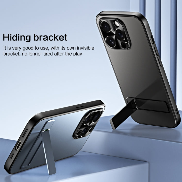 For iPhone 15 Pro Max R-JUST RJ-61 Electroplating Frosted TPU + PC Phone Case with Holder(Silver) - free shipping - PMC TechLife - Order now!