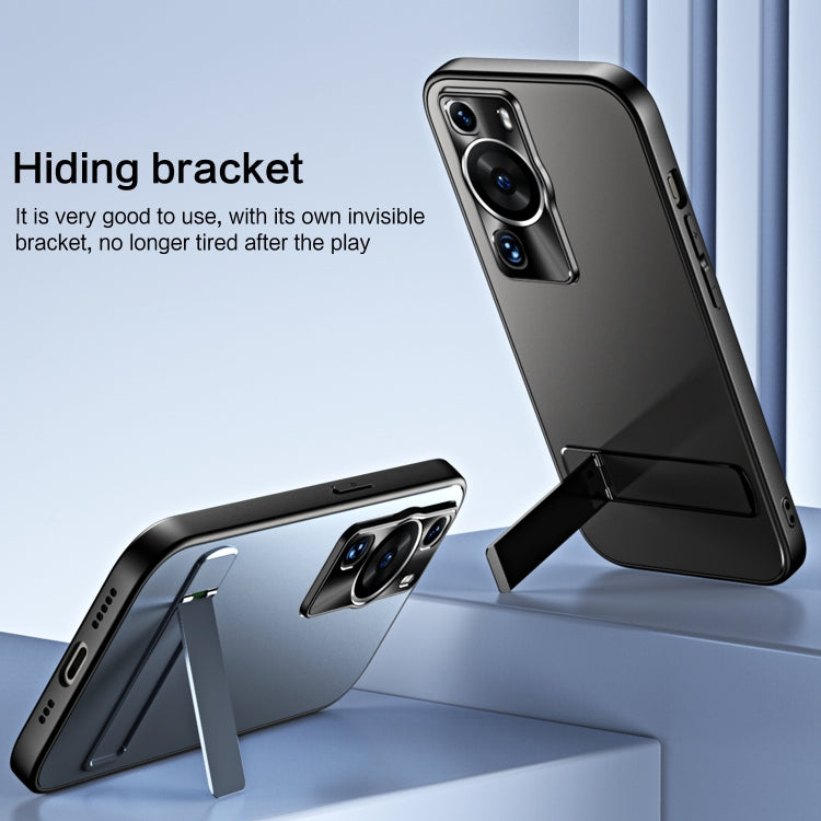 For Huawei P60 / P60 Pro R-JUST RJ-61 Electroplating Frosted TPU + PC Phone Case with Holder(Silver) - Huawei Cases by R-JUST | Online Shopping South Africa | PMC TechLife