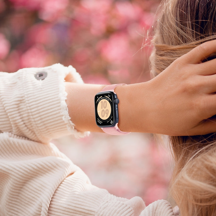 For Apple Watch Series 7 45mm Carbon Fiber Texture Snap Buckle Nylon Watch Band(Black) - Watch Bands by PMC TechLife | Online Shopping South Africa | PMC TechLife | Buy Now Pay Later Mobicred