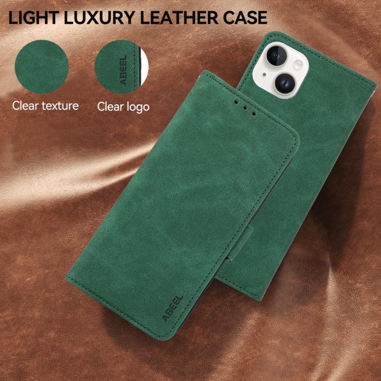 For iPhone 17 Air ABEEL Frosted Magnetic RFID Leather Phone Case(Green) - free shipping - PMc TechLife - Order now!