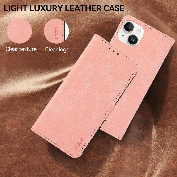 For iPhone 17 Pro Max ABEEL Frosted Magnetic RFID Leather Phone Case(Pink) - free shipping - PMc TechLife - Order now!