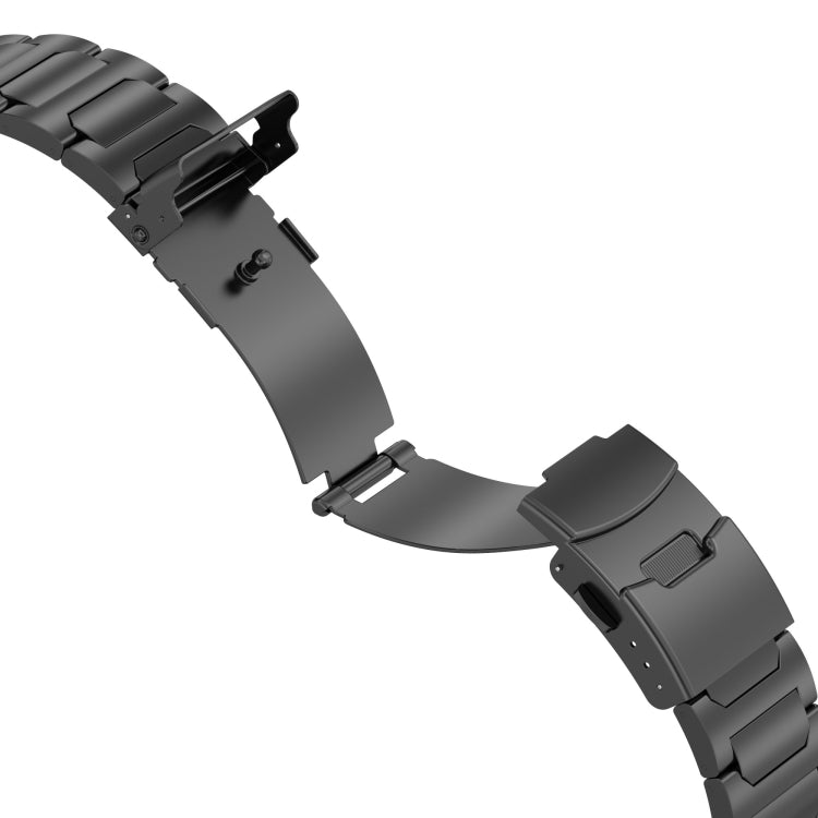For Apple Watch Series 3 42mm I-Shaped Titanium Metal Watch Band(Black) - Watch Bands by PMC TechLife | Online Shopping South Africa | PMC TechLife
