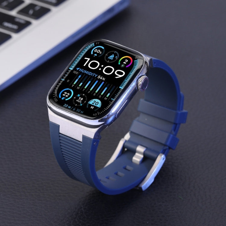 For Apple Watch SE 2022 44mm Loners Liquid Silicone Watch Band(Sliver Orange) - free shipping - PMC TechLife - Order now!