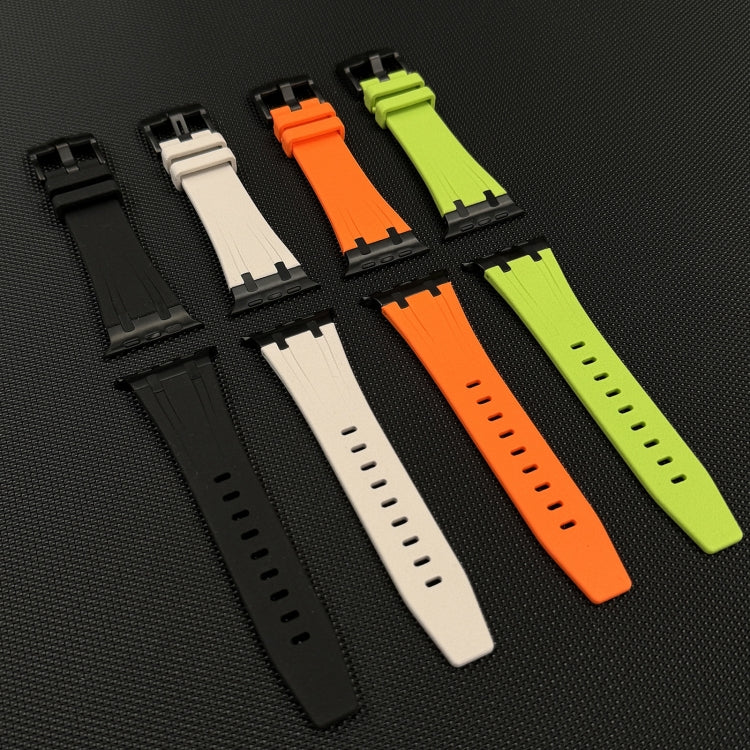 For Apple Watch Ultra 49mm Stone Grain Liquid Silicone Watch Band(Titanium Green) - Watch Bands by PMC TechLife | Online Shopping South Africa | PMC TechLife