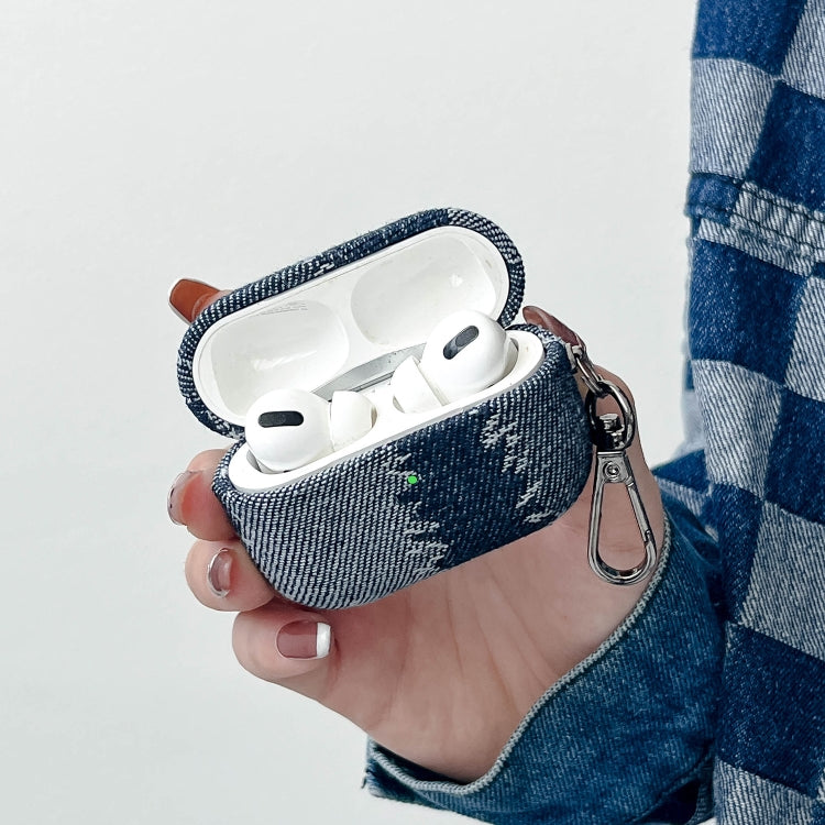 For AirPods Pro 2 Stitching Denim Cloth Bluetooth Earphone Protective Case(Dark Color Irregular) - free shipping - PMC Jewellery - Order now!