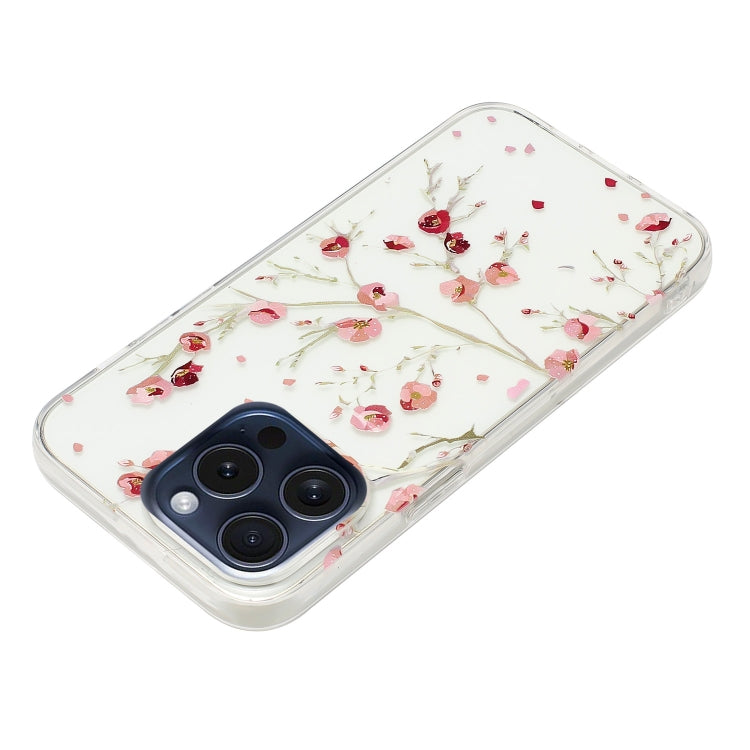 For iPhone 16 Pro Colorful Painting Pattern TPU Phone Case(Red Flowers) - iPhone 16 Pro Cases by PMC TechLife | Online Shopping South Africa | PMC TechLife | Buy Now Pay Later Mobicred