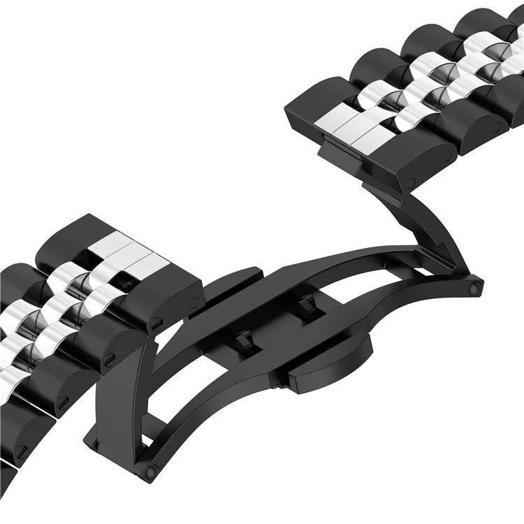 For Xiaomi Redmi Watch 4 Five-bead Butterfly Buckle Metal Watch Band(Black Silver B) - free shipping - PMC TechLife - Order now!