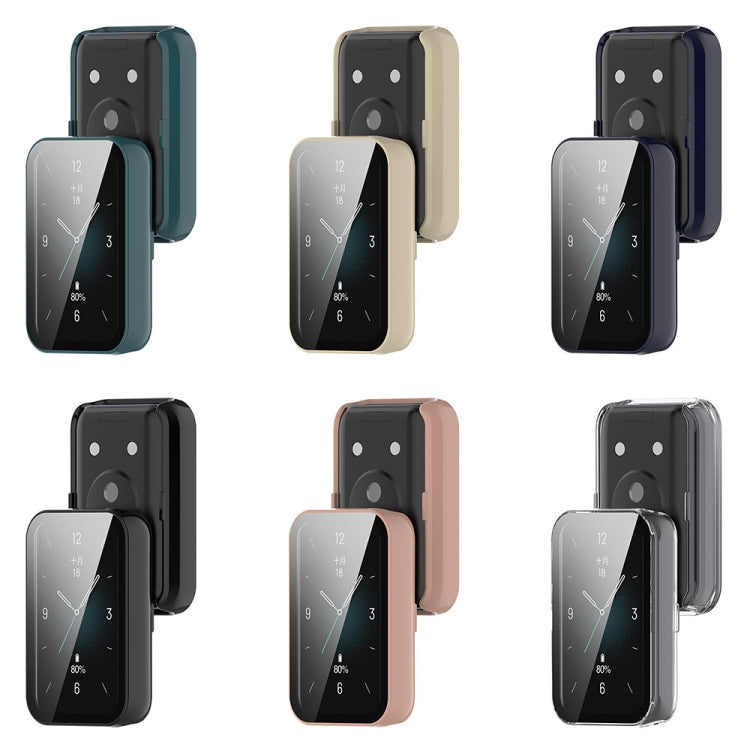 For Honor Band 9 PC + Tempered Film Integrated Watch Protective Case(Ink Blue) - Watch Cases by PMC TechLife | Online Shopping South Africa | PMC TechLife