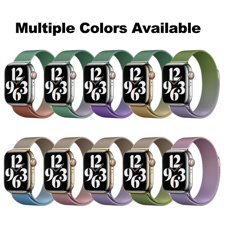 For Apple Watch Series 9 45mm Milan Gradient Loop Magnetic Buckle Watch Band(Purple Green) - Watch Bands by PMC TechLife | Online Shopping South Africa | PMC TechLife