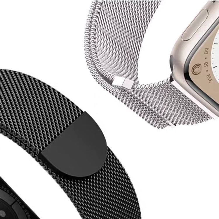 For Apple Watch SE 40mm Two Color Milanese Loop Magnetic Watch Band(Black Gold) - Watch Bands by PMC TechLife | Online Shopping South Africa | PMC TechLife