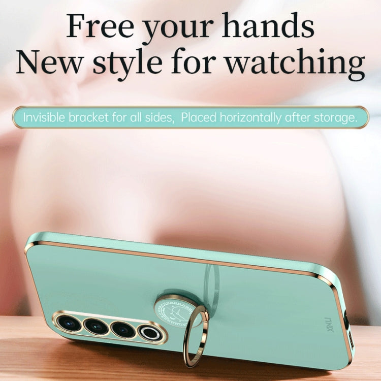 For Meizu 20 Pro 5G XINLI Straight Edge 6D Electroplate TPU Phone Case with Ring Holder(Mint Green) - More Brand by XINLI | Online Shopping South Africa | PMC Jewellery | Buy Now Pay Later Mobicred