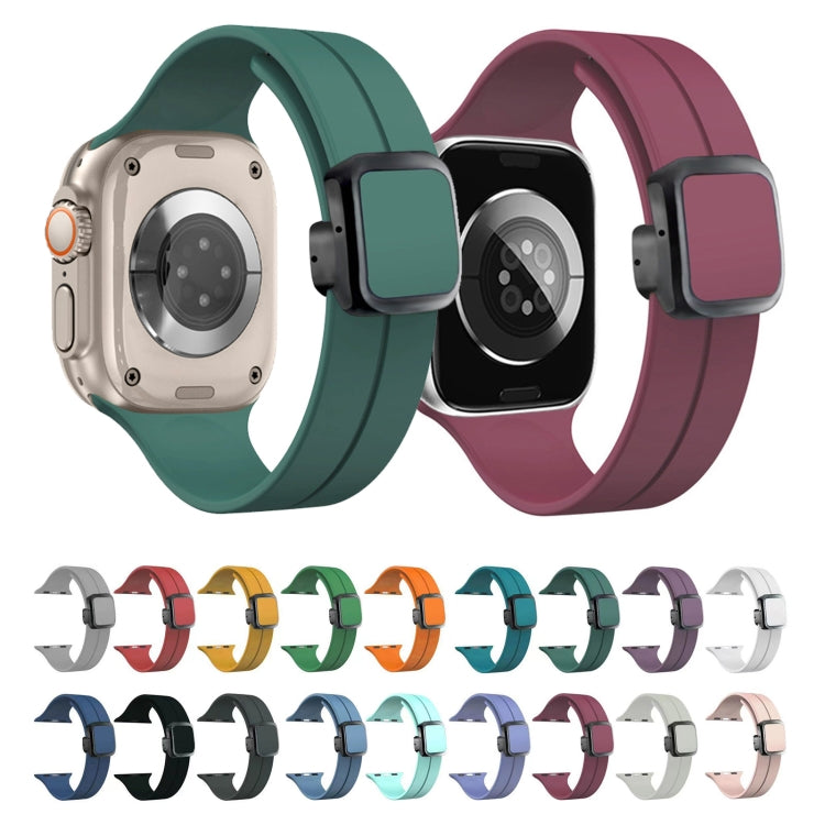For Apple Watch SE 40mm Magnetic Square Buckle Silicone Watch Band(Alfalfa) - Watch Bands by PMC TechLife | Online Shopping South Africa | PMC TechLife