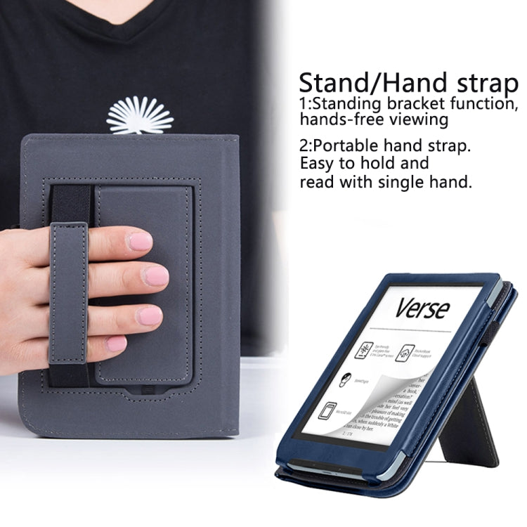 For Pocketbook Verse / Verse Pro Calfskin Leather Smart Tablet Case(Blue) - Others by PMC TechLife | Online Shopping South Africa | PMC TechLife | Buy Now Pay Later Mobicred