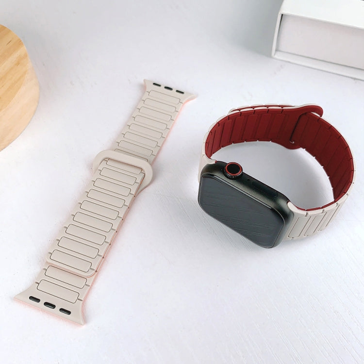 For Apple Watch Series 2 42mm I-Shaped Magnetic Silicone Watch Band(Light Purple Pink) - Watch Bands by PMC TechLife | Online Shopping South Africa | PMC TechLife