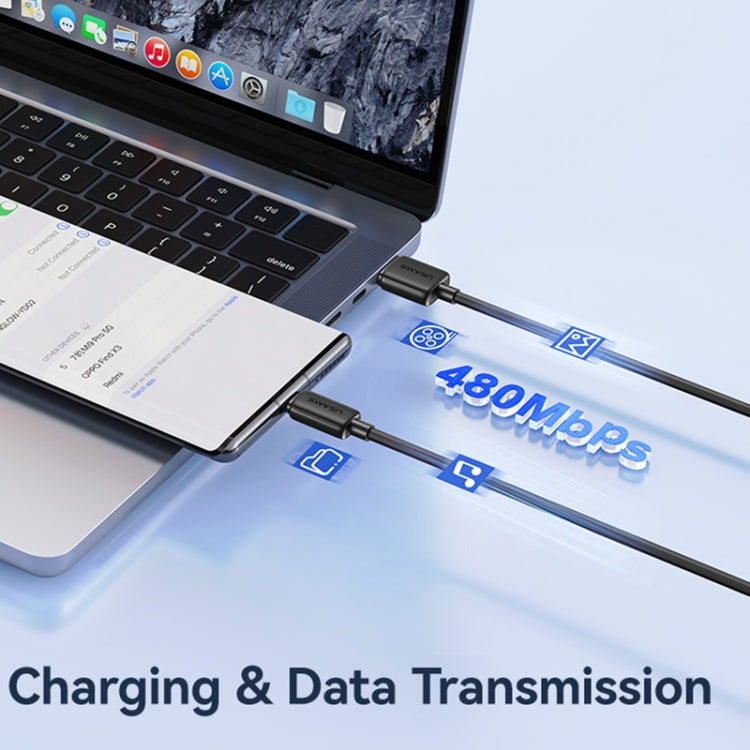 USAMS US-SJ693 USB to USB-C / Type-C 3A Striped Fast Charge Data Cable, Length:2m(Blue) - free shipping - PMc TechLife - Order now!