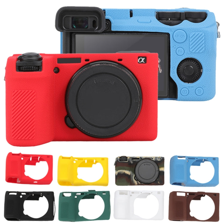 For Sony ILCE-6700 / A6700 Litchi Texture Soft Silicone Protective Case(Blue) - Protective Case by PMC TechLife | Online Shopping South Africa | PMC TechLife | Buy Now Pay Later Mobicred