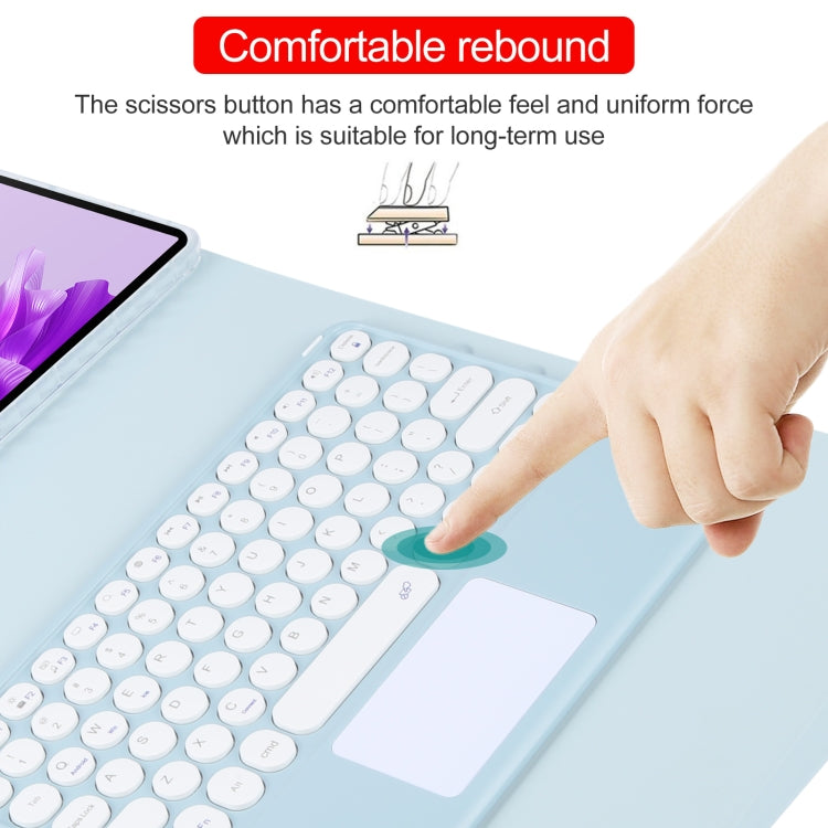 For Huawei MatePad Air 11.5 Round Button Bluetooth Keyboard Rotatable Holder Leather Case with Touchpad(Sky Blue) - Huawei Keyboard by PMC TechLife | Online Shopping South Africa | PMC TechLife