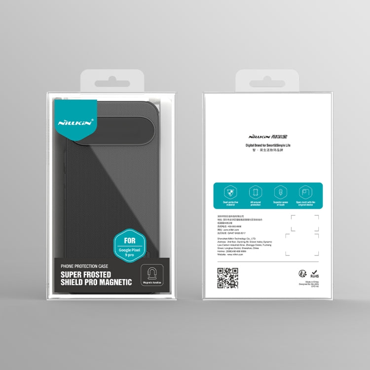 For Google Pixel 9 Pro NILLKIN Frosted Shield Pro Magnetic Phone Case(Black) - Google Cases by NILLKIN | Online Shopping South Africa | PMC TechLife | Buy Now Pay Later Mobicred
