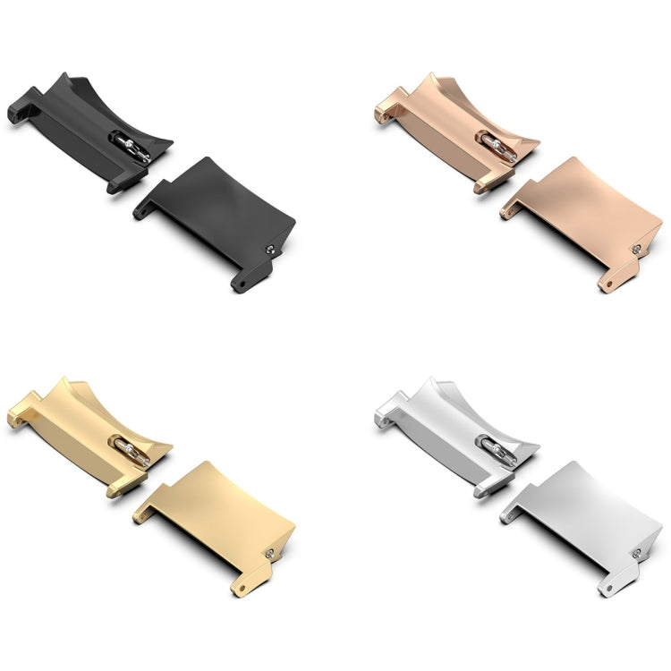 For OPPO Watch X / OnePlus Watch 2 1 Pair 22mm Watch Band Stainless Steel Connector(Black) - Watch Bands by PMC TechLife | Online Shopping South Africa | PMC TechLife