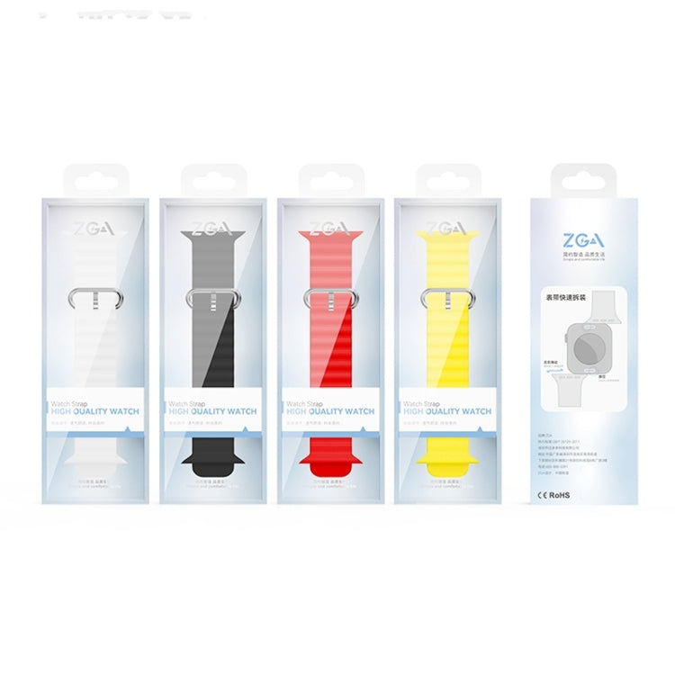 For Apple Watch Series 7 45mm ZGA Ocean Silicone Watch Band(Red) - Watch Bands by ZGA | Online Shopping South Africa | PMC TechLife | Buy Now Pay Later Mobicred