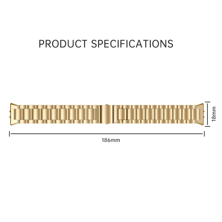 For Honor Band 9 Three Strains Metal Watch Band(Rose Gold) - Watch Bands by PMC TechLife | Online Shopping South Africa | PMC TechLife