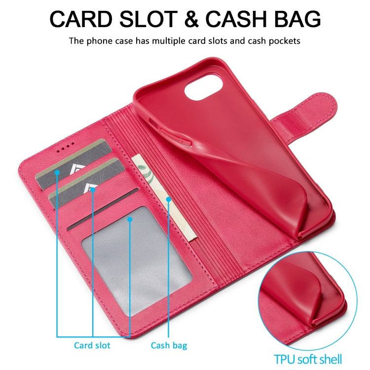 LC.IMEEKE Calf Texture Horizontal Flip Leather Case For iPhone 16e(Red) - iPhone 16e Cases by LC.IMEEKE | Online Shopping South Africa | PMC TechLife | Buy Now Pay Later Mobicred