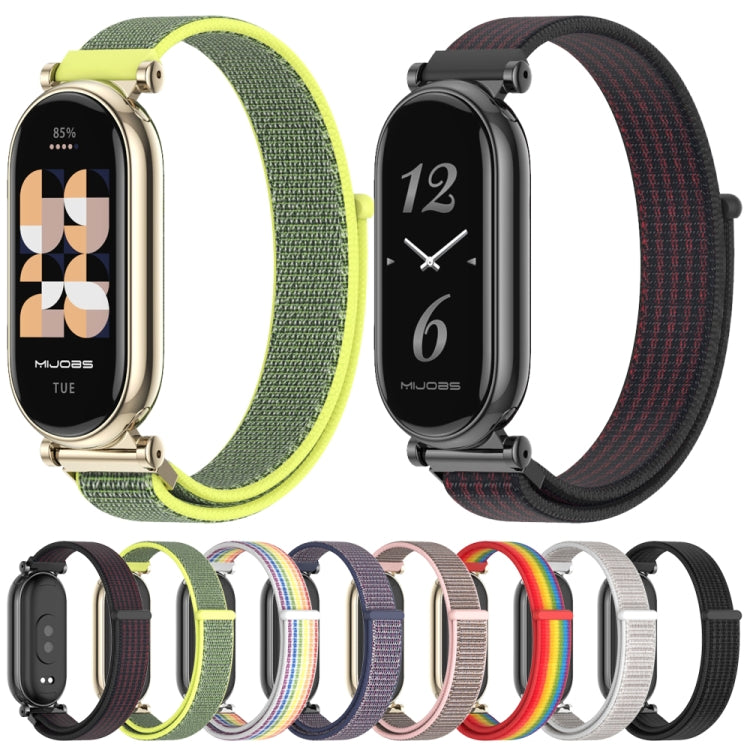 For Xiaomi Mi Band 8 / 9 / 9 NFC Mijobs GT4 Breathable Nylon Loop Watch Band(Rainbow Light Gold) - Watch Bands by MIJOBS | Online Shopping South Africa | PMc TechLife | Buy Now Pay Later Mobicred