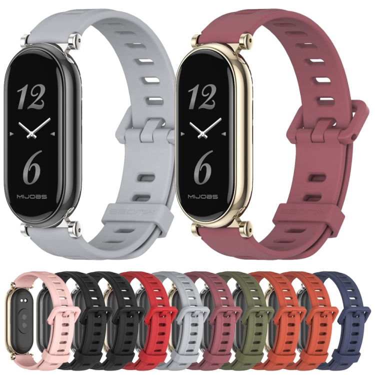 For Xiaomi Smart Band 10 / 9 / 8 Mijobs GT4 Flat Hole Silicone Watch Band(Red Light Gold) - free shipping - PMc TechLife - Order now!