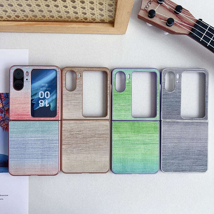 For OPPO Find N2 Flip Illusory Color Leather Texture PC Phone Case(Blue) - Find N2 Flip Cases by PMC TechLife | Online Shopping South Africa | PMC TechLife | Buy Now Pay Later Mobicred