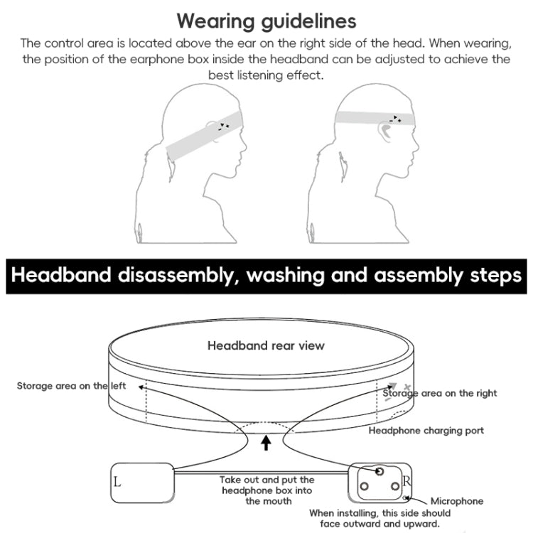 Mucro B01 Turban Style Wireless Bluetooth Headset Sports Headband(Black) - Smart Hats by Mucro | Online Shopping South Africa | PMC TechLife | Buy Now Pay Later Mobicred