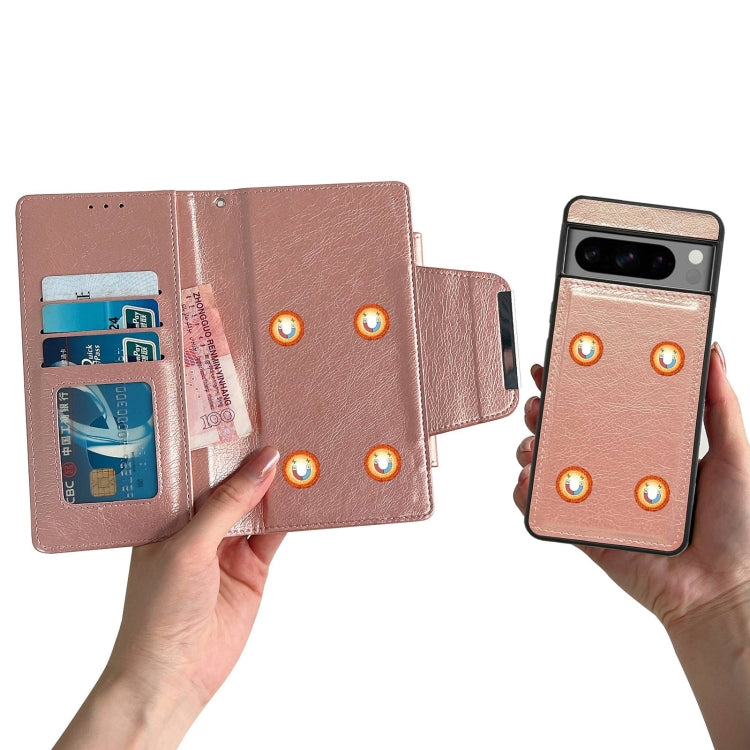 For Google Pixel 9 Pro XL Multifunctional 7-Card Wallet Leather Phone Case(Rose Gold) - Google Cases by PMC TechLife | Online Shopping South Africa | PMC TechLife | Buy Now Pay Later Mobicred