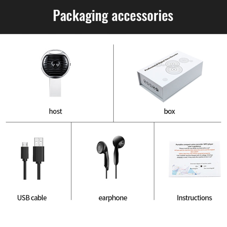 JNN S13 Zinc Alloy U-disk Voice Recorder, Memory:8GB(Silver) - U-Disk Recorder by JNN | Online Shopping South Africa | PMC TechLife | Buy Now Pay Later Mobicred