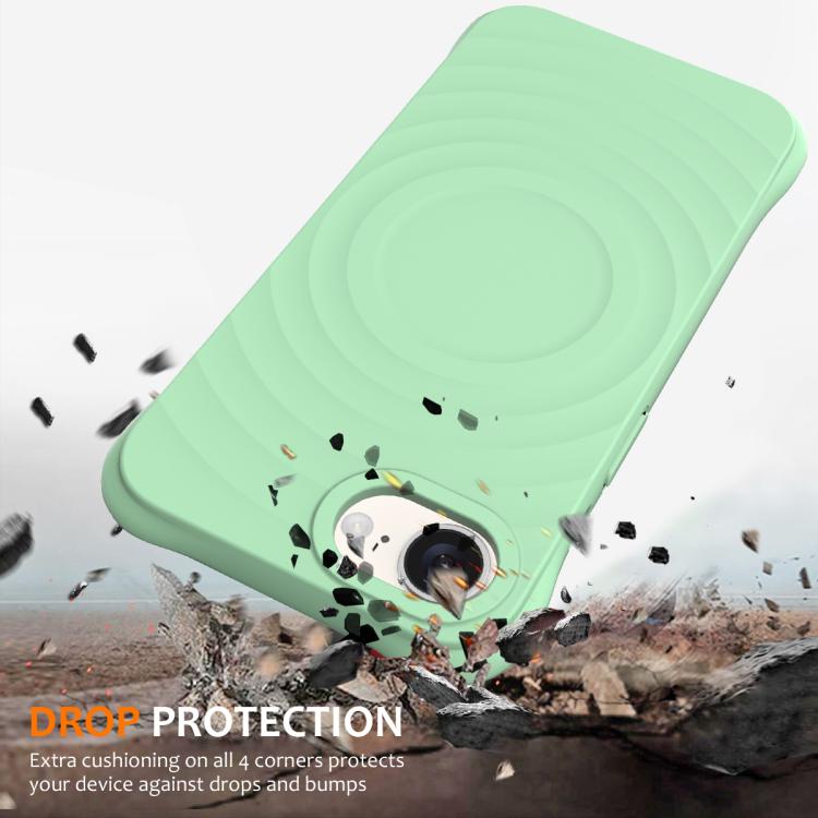For iPhone 16e Wave Texture MagSafe Magnetic Liquid Silicone Phone Case(Green) - iPhone 16e Cases by PMC TechLife | Online Shopping South Africa | PMC TechLife | Buy Now Pay Later Mobicred