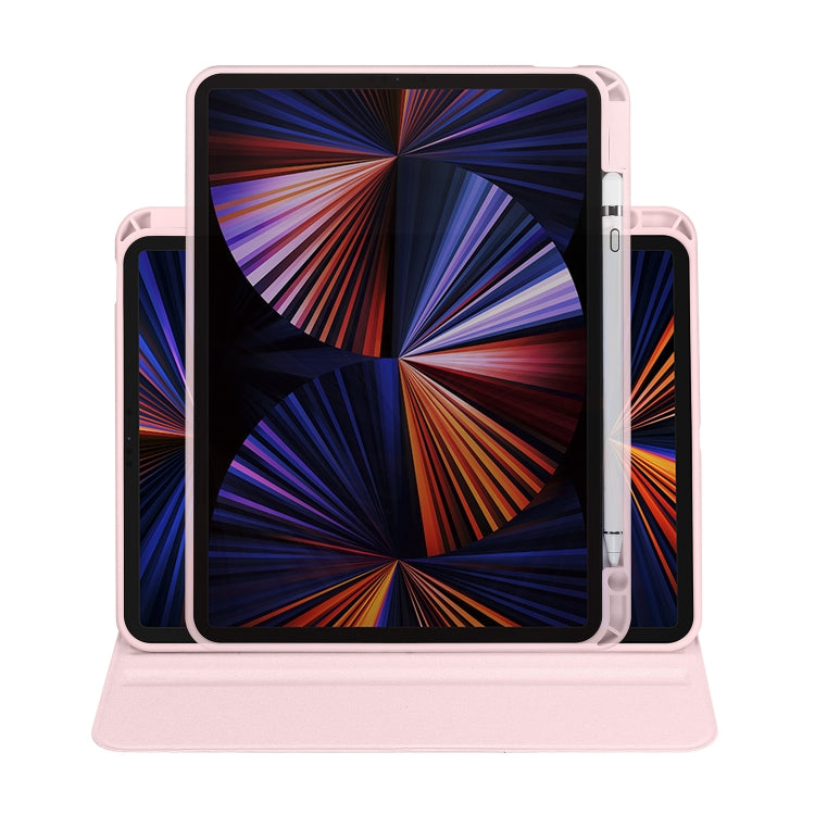 For iPad Air 11 2024 Acrylic 360 Degree Rotation Holder Leather Tablet Case(Sand Pink) - iPad Air 11 2024 Cases by PMC TechLife | Online Shopping South Africa | PMC TechLife | Buy Now Pay Later Mobicred