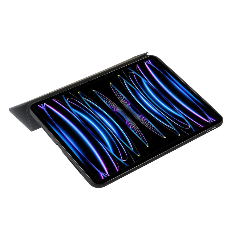 For iPad Pro 13 2024 Three-fold Holder Flip Tablet Leather Case(Black) - iPad Pro 13 2024 Cases by PMC TechLife | Online Shopping South Africa | PMC TechLife | Buy Now Pay Later Mobicred