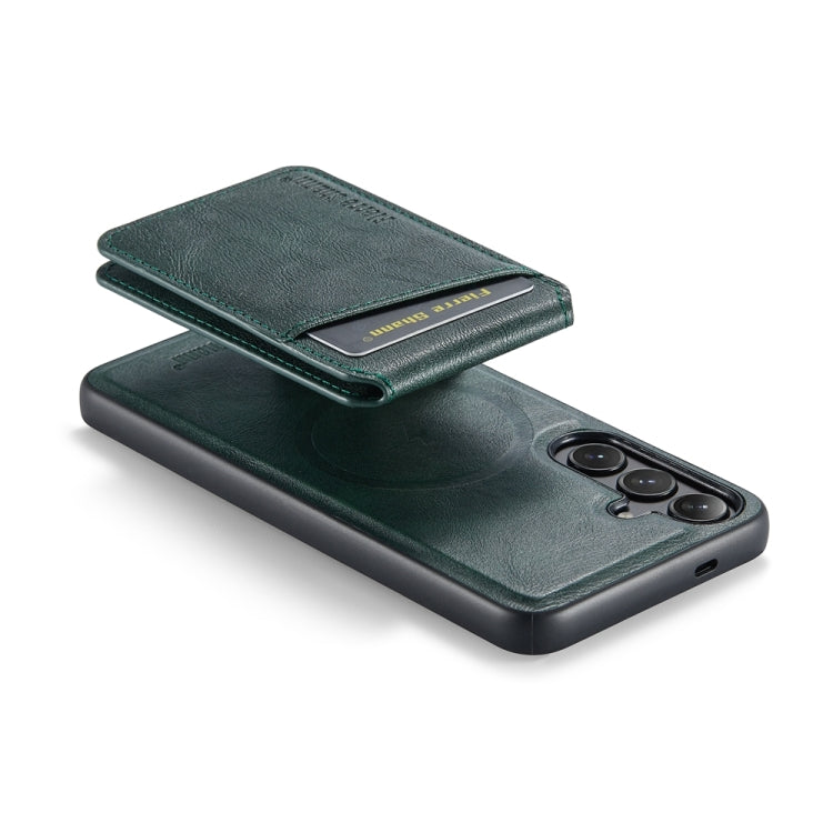For Samsung Galaxy S24+ 5G Fierre Shann Cowhide Vertical Flip Magnetic Card Holder Phone Case(Green) - free shipping - PMC Jewellery - Order now!